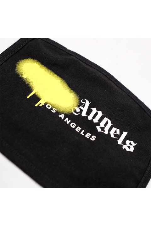 PALM ANGELS Mask Spray Logo Black Yellow